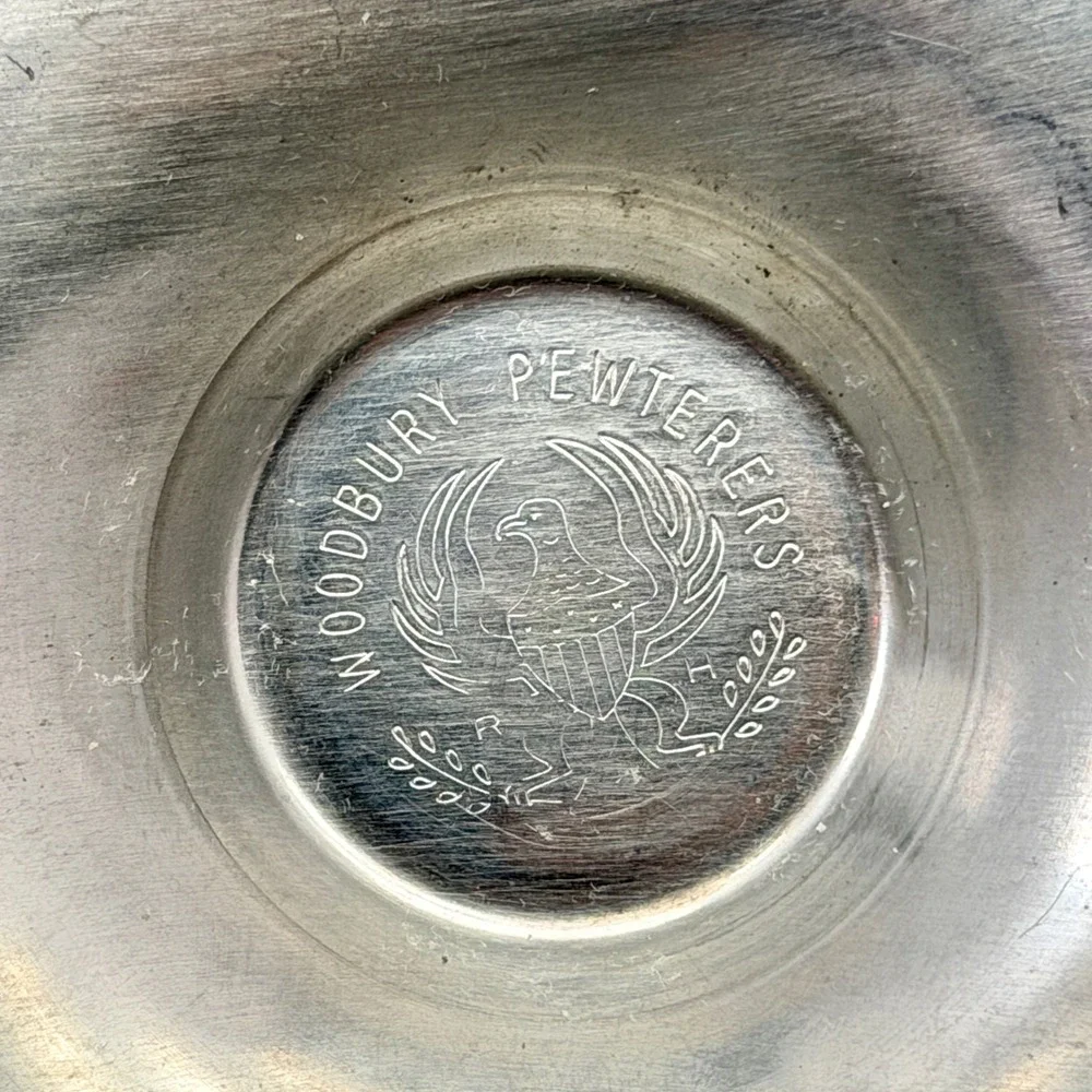 Vintage Woodbury Pewterers Pewter Golf Club Ring Trinket Ashtray